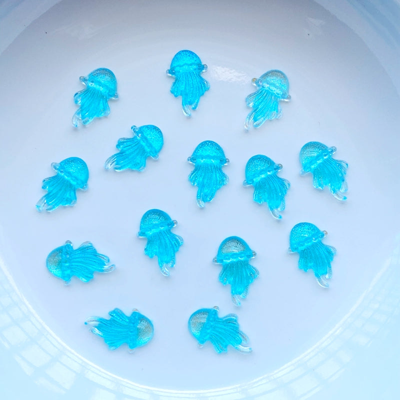 100 Mini Jellyfish Resin Embellishments for Scrapbooking & Crafts