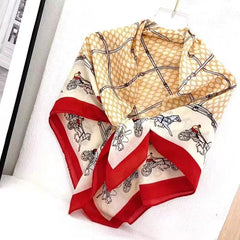 Geometric Print Square Scarf Classic Vintage Bandana Women Head Wraps