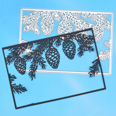 Pine Cones Background Frame Cutting Dies for DIY Scrapbooking Christmas