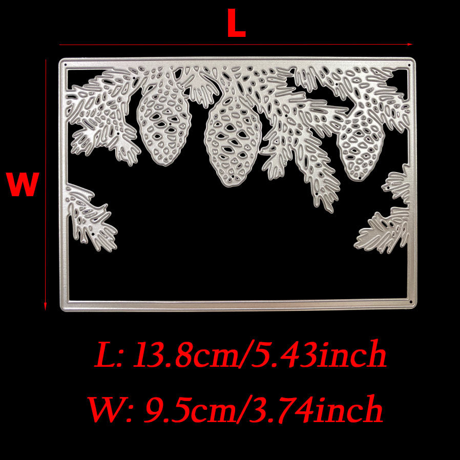 Pine Cones Background Frame Cutting Dies for DIY Scrapbooking Christmas