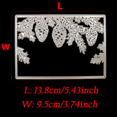 Pine Cones Background Frame Cutting Dies for DIY Scrapbooking Christmas