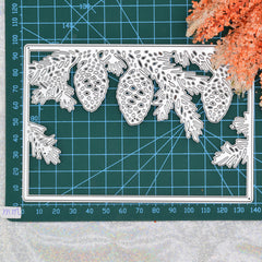 Pine Cones Background Frame Cutting Dies for DIY Scrapbooking Christmas