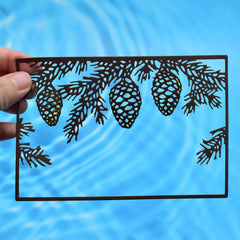 Pine Cones Background Frame Cutting Dies for DIY Scrapbooking Christmas