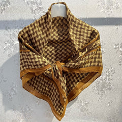 Boho Geometric Print Silk Shawl Square Scarf Bandana Women Wraps