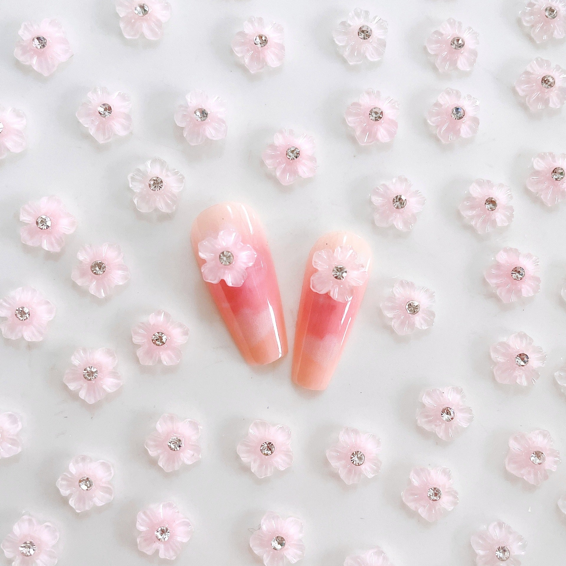 10pcs Mini Diamond Flower Embellishments for Hair Bows - Adorable Accessories