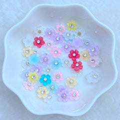 10pcs Mini Diamond Flower Embellishments for Hair Bows - Adorable Accessories