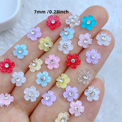 10pcs Mini Diamond Flower Embellishments for Hair Bows - Adorable Accessories