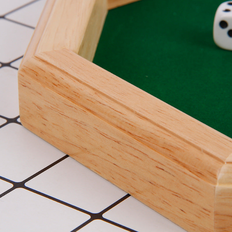 Solid Wood Dice Tray with Felt Lining - Perfect for Parties and Bars