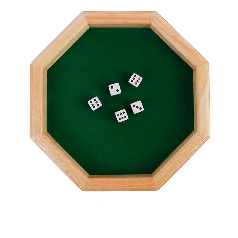 Solid Wood Dice Tray with Felt Lining - Perfect for Parties and Bars