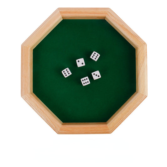 Solid Wood Dice Tray with Felt Lining - Perfect for Parties and Bars