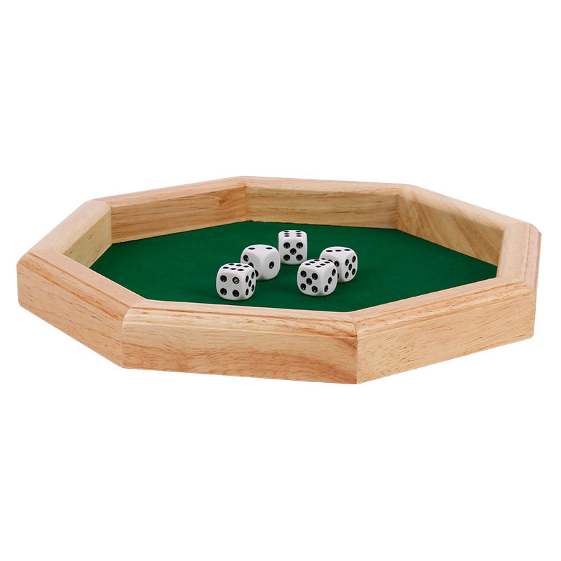Solid Wood Dice Tray with Felt Lining - Perfect for Parties and Bars
