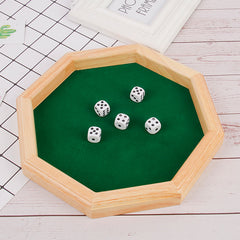 Solid Wood Dice Tray with Felt Lining - Perfect for Parties and Bars