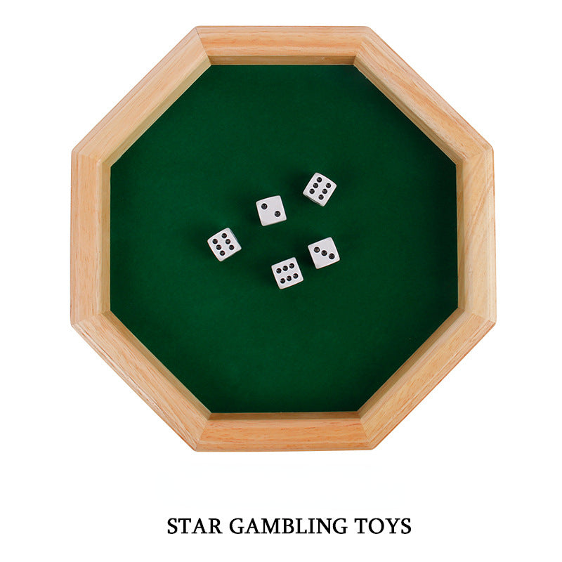 Solid Wood Dice Tray with Felt Lining - Perfect for Parties and Bars