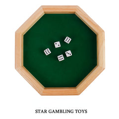 Solid Wood Dice Tray with Felt Lining - Perfect for Parties and Bars
