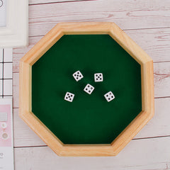 Solid Wood Dice Tray with Felt Lining - Perfect for Parties and Bars