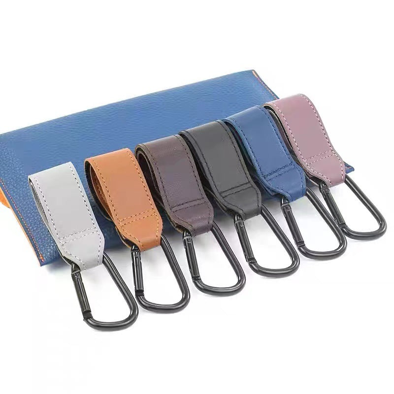 360 Rotatable PU Leather Stroller Hook for Cart & Pram Accessories