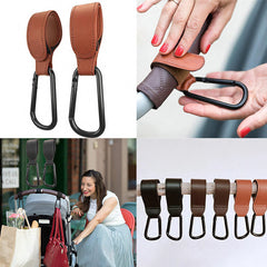 360 Rotatable PU Leather Stroller Hook for Cart & Pram Accessories
