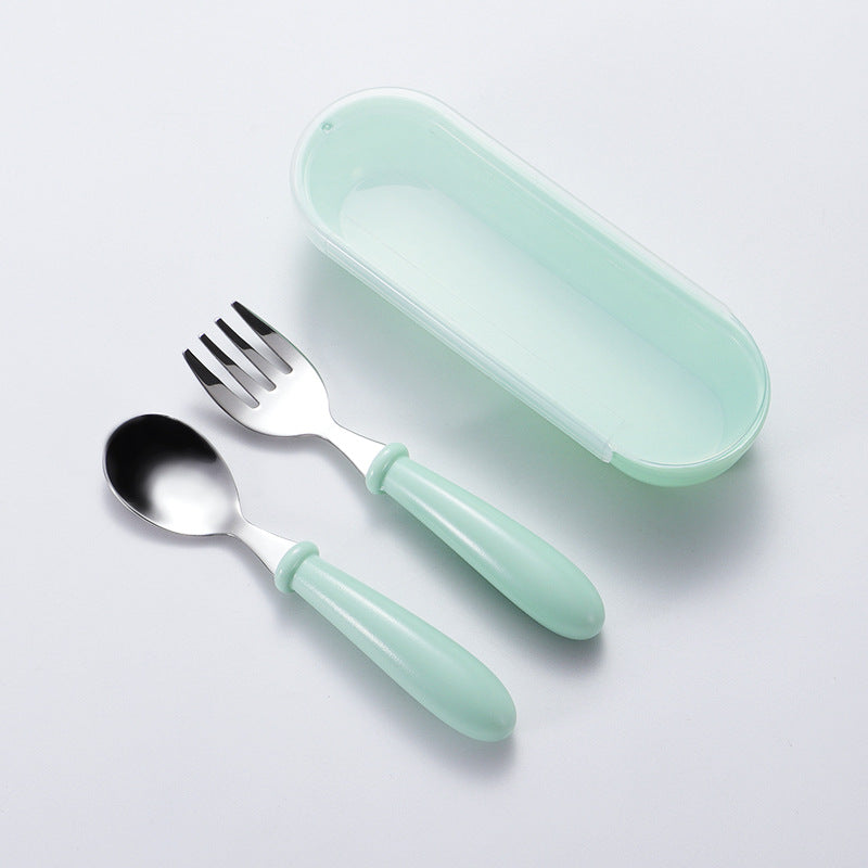 304 Stainless Steel Cartoon Tableware Fork Spoon Box Set for Birthday Gift