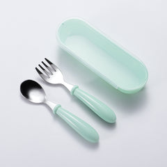 304 Stainless Steel Cartoon Tableware Fork Spoon Box Set for Birthday Gift