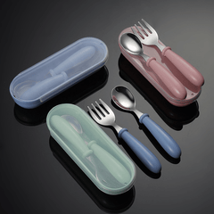 304 Stainless Steel Cartoon Tableware Fork Spoon Box Set for Birthday Gift
