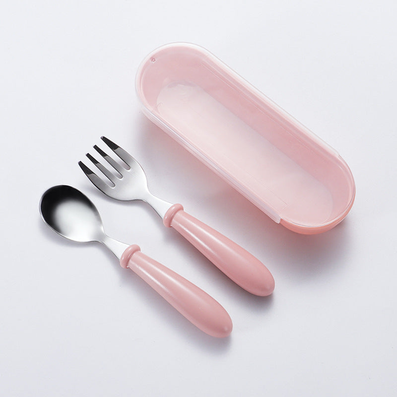 304 Stainless Steel Cartoon Tableware Fork Spoon Box Set for Birthday Gift