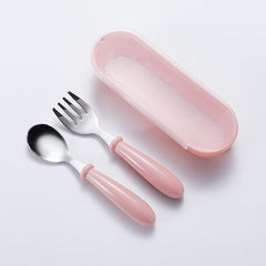 304 Stainless Steel Cartoon Tableware Fork Spoon Box Set for Birthday Gift