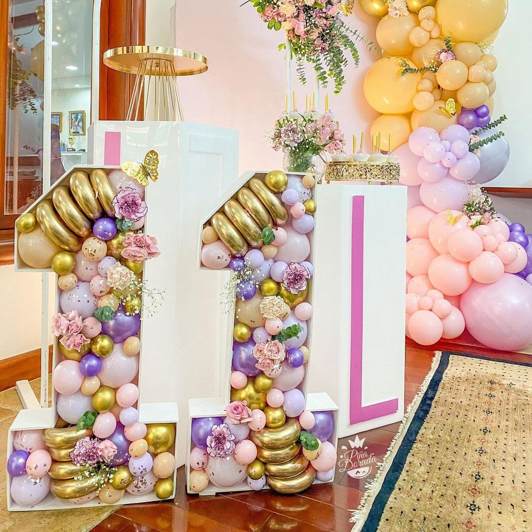 Number Balloon Filling Box for Birthday Party Decoration