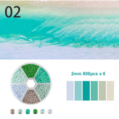 4800pcs Glass Beads DIY Jewelry Accessory