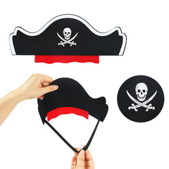10Pcs Pirate Captain Hat & Eye Patch Set Halloween Party Cosplay Costume Props