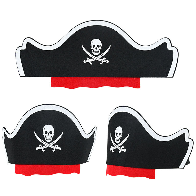 10Pcs Pirate Captain Hat & Eye Patch Set Halloween Party Cosplay Costume Props