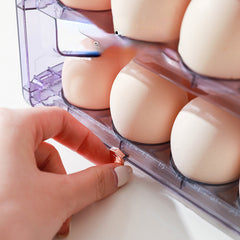 3 Tier Egg Container For Refrigerator Auto Flip Egg Organizer Egg Tray