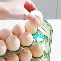 3 Tier Egg Container For Refrigerator Auto Flip Egg Organizer Egg Tray