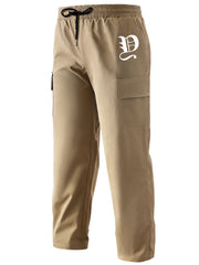 Classic Pockets Cargo Pants Men's Casual Straight Leg Drawstring Cargo Pants