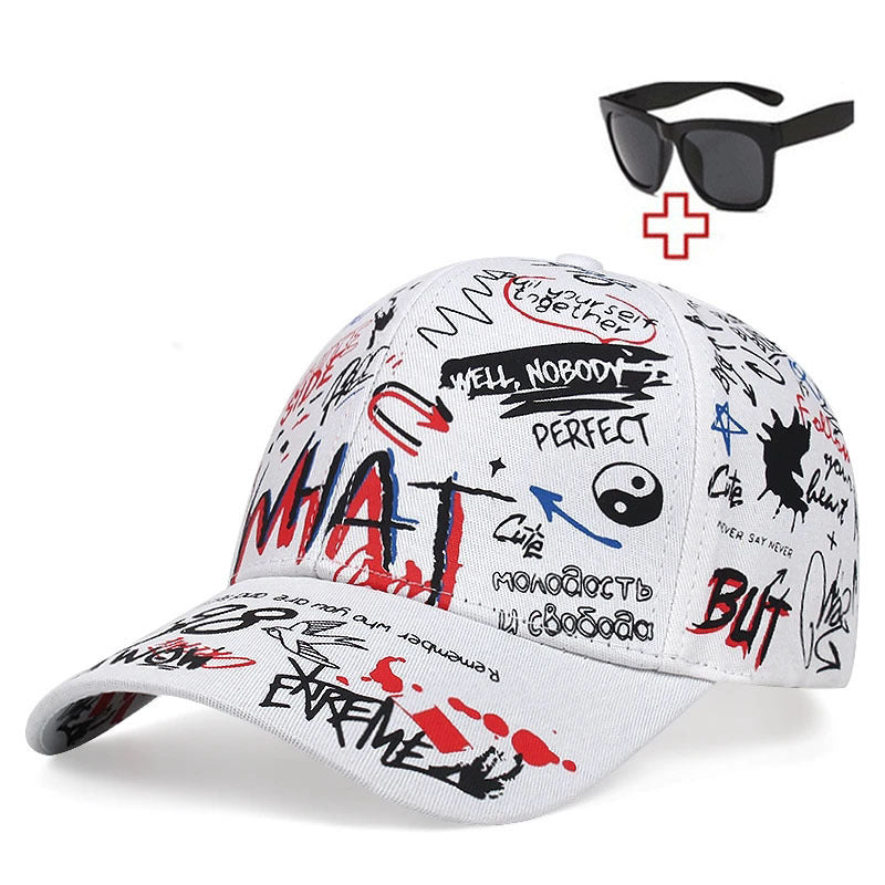Men's Graffiti Hat And Glasses Set - Hot Seller