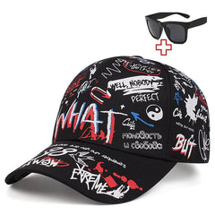 Men's Graffiti Hat And Glasses Set - Hot Seller