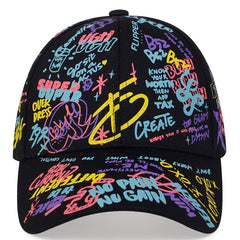 Men's Hip hop Graffiti Baseball Cap with Glasses