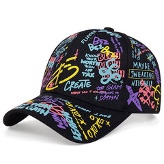 Men's Hip hop Graffiti Baseball Cap with Glasses