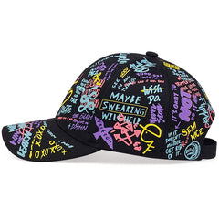 Men's Hip hop Graffiti Baseball Cap with Glasses