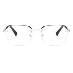 Men's Rimless Rhinestone Glasses Myopia Hyperopia Dual use Anti Glasses