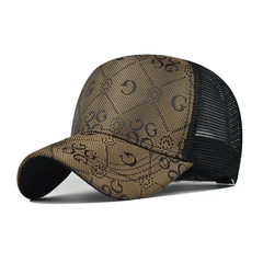 Men's Letter Print Baseball Cap Mesh Hip Hop Trucker Sun Hat