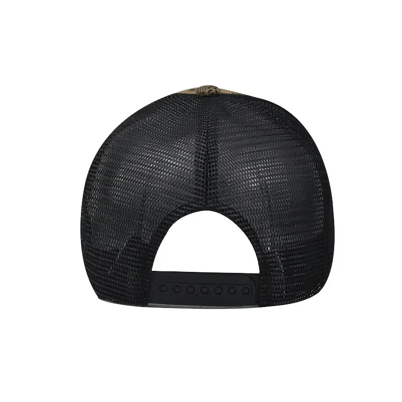 Men's Letter Print Baseball Cap Mesh Hip Hop Trucker Sun Hat