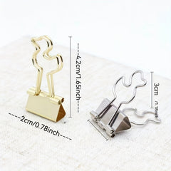 5pcs Iron Long Tail Clip for Office and School Use