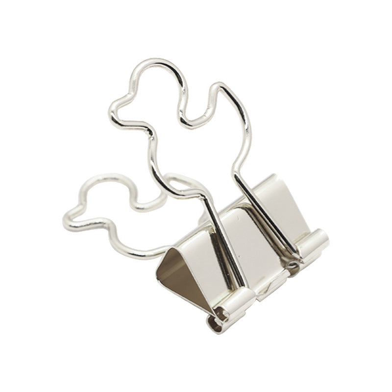 5pcs Iron Long Tail Clip for Office and School Use