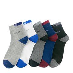 5 Pairs Men's Breathable Mid-calf Socks for Outdoor Fitness