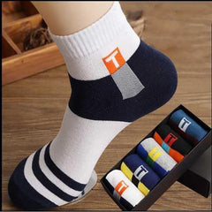 5 Pairs Men's Breathable Mid-calf Socks for Outdoor Fitness