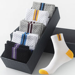 5 Pairs Men's Breathable Mid-calf Socks for Outdoor Fitness