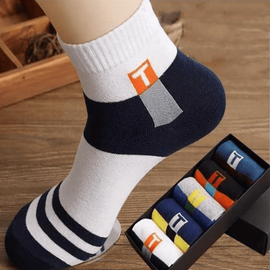 5pairs Men's Autumn Winter Sports Mid calf Socks