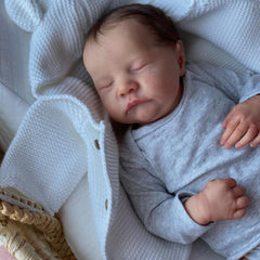 BZDOLL 19" 3D Skin Reborn Baby Doll Toy Visible Veins Soft Silicone Asleep Girl