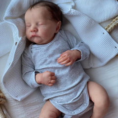 BZDOLL 19" 3D Skin Reborn Baby Doll Toy Visible Veins Soft Silicone Asleep Girl