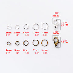 1200pcs Jump Rings Set For Jewelry Making Kit With Lobster Clasps And Closures